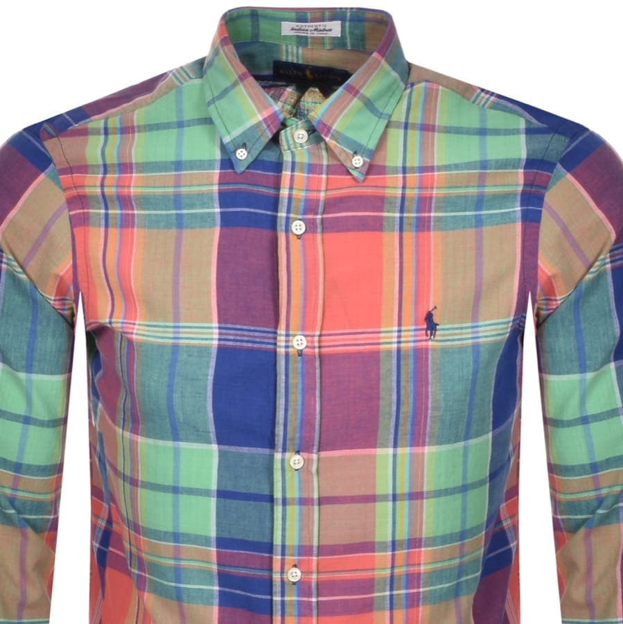 Alternative Image for ProductRalph Lauren Check Slim Fit Long Sleeve Shirt Red2